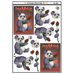 406 Panda med rose